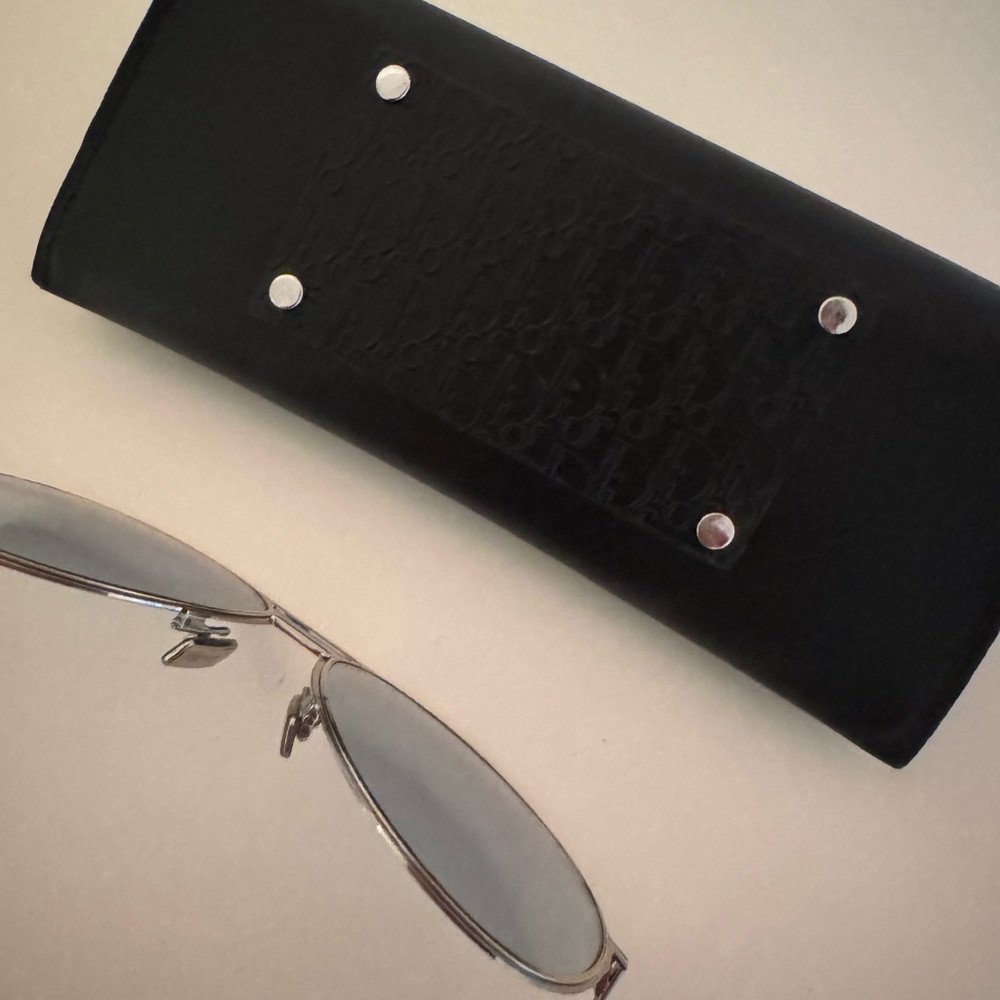 Dior Monogram Blue Lens Aviator Sunglasses with Case - Picture 10 of 10